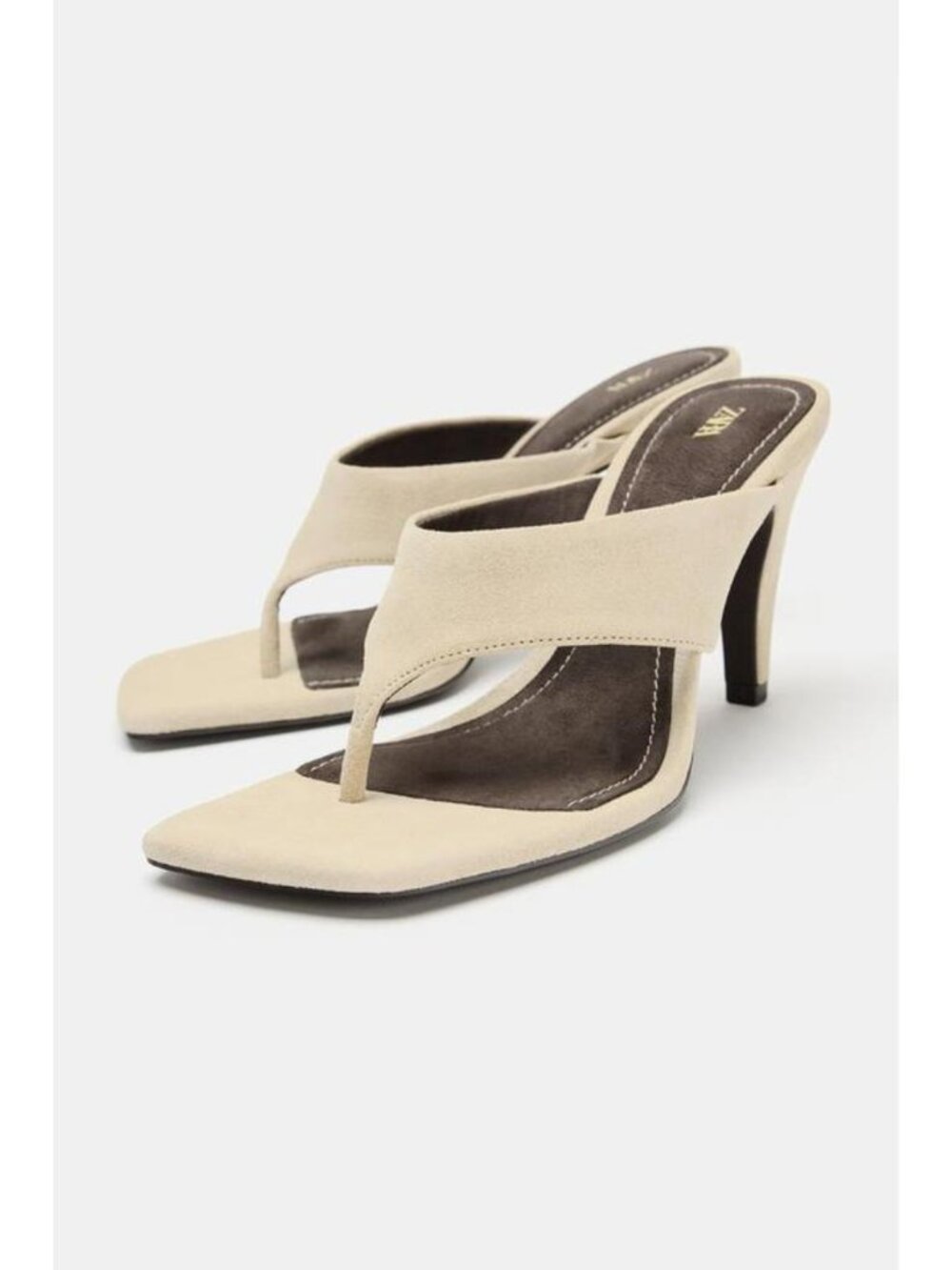 ZARA SUEDE HEELED SANDALS - Picture 4 of 5